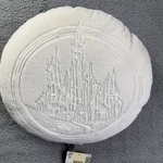 Wicked Katie Kime Emerald City Decorative Pillow 14X14 Round White Faux Fur. Fixed Price $24.00.