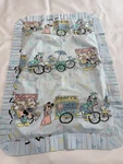Vtg Mickey & Disney Pillow Shams 20X32 Minnie Bicycle Flowers Cottage Shabby. Fixed Price $39.99.