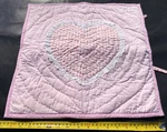 Company Store Heart Quilted Pillow Sham Pink Floral 17 Love Square Vguc. Fixed Price $30.00.