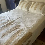 Orchids Casa By Dann Foley Queen Duvet Set Gold Feather Design 100% Linen. Fixed Price $159.00.