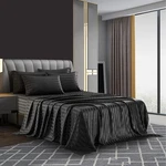 Aimay Piece Satin Italian Style Bed Sheet Set Deep Pocket King 6PC, Black. Fixed Price $54.28.