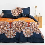 - Bohemian Comforter Set, Boho Chic Ornate Floral Elements Queen Orange Navy. Fixed Price $55.36.