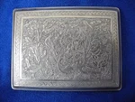 Middle East 84 Silver Chased Birds & Flowers Cigarette Case / Card Holder. Fixed Price $470.00.