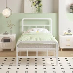 14" White Twin Xl Bed Frame With Headboard, Storage & No Box Spring Needed. Fixed Price $121.99.
