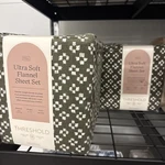 Full Ultra Soft Flannel Sheet Set Green Geo - Threshold. Fixed Price $18.99.