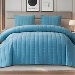 3PCS Coverlet Quilt Set Embossing Bedspread Pillow Sham Queen King Size. Fixed Price $65.99.