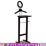 Freestanding Valet W/ Mirror Wooden Hanger Trouser Bar Storage Organizer. Fixed Price $96.00.