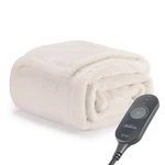 Sunbeam 50"X60" Heated Throw Blanket 3 Settings Faux Fur White. Fixed Price $26.34.