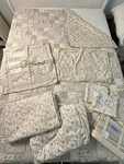 Match Living Blue Provence Cottage Floral Ticking Twin Bed Quilt 8 Piece Set. Fixed Price $80.00.