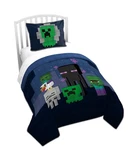 Jay Franco Minecraft Bad Night Twin Quilt & Sham Set - Super Soft Kids Beddin.... Fixed Price $85.80.