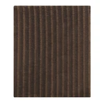 Brown Striped Fur Accent Throw Blanket 50" X 60". Fixed Price $62.99.