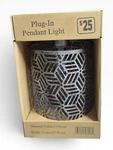Old East Main Co Plug-in Pendant Light Metal Geometric Shade Antique Pewter. Fixed Price $29.99.