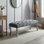 Decor Maxem Tufted Fabric Upholstered Seat With Nailhead Trim Bench, Gray. Fixed Price $129.99.