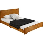 Camden Isle Oxford Wooden Brown Oak Queen Bed With Complete Slat System. Fixed Price $324.99.