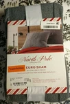North Pole Trading Co. Cable Knit Gray Euro Shams 26"X26" New. Fixed Price $46.00.