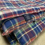 Vtg Rare Ralph Lauren Garrison Madras Plaid Chambray Comforter Full Queen Usa. Fixed Price $399.99.