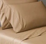 Rh Restoration Hardware Italian Classic Percale Cotton Queen Sheet Set Caramel. Fixed Price $325.00.