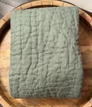 Pottery Barn Belgian Flax Linen Hand Stitched Quilted King Sham Forest Green. Fixed Price $69.30.