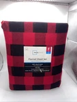 Mainstays Red And Black Squares Plaid 100% Cotton, Flannel Sheet Set, Full. Fixed Price $35.00.