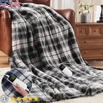 Gray Plaid Heated Blanket Electric Throw Cozy Warm Soft Touch Luxury Home Decor. Fixed Price $68.78.