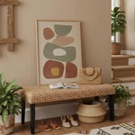Solid Wood Acacia Bench With Woven Seat - Boho Entryway, Living & Bedroom. Fixed Price $238.99.