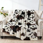 Hst Cow Print Faux Fur Throw Blanket Soft Cozy Reversible Fall Winter Decor Gift. Fixed Price $26.99.