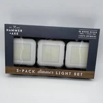 Hammer & Axe 3 Pack Dimmer Wall Lights, White, Square. Fixed Price $25.00.
