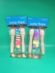 Neon Rainbow Jump Rope Lot Wooden Grip Handle Kids Sports Exercise Fitness Toy. Fixed Price $5.84.