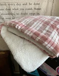 Berkshire Rust Red Plaid 50"X70" Chenille Filled Sherpa Throw Blanket New. Fixed Price $29.95.