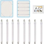8PCS Adjustable Bed Sheet Straps Clips, Elastic Mattress White. Fixed Price $14.76.