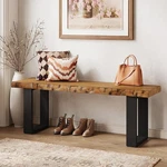 47" Solid Entryway Bench, Industrial Narrow Shoe W/ Metal Legs. Fixed Price $149.99.
