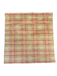 Thomasville Silk Plaid Euro Shams 26"X26" Padded Fronts Yellow Pink Green Read. Fixed Price $45.99.