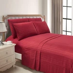 Elegant Comfort 6-PIECE Dobby Stripe Printed Bed Sheet Set- Soft As Hotel Prem. Fixed Price $31.00.