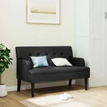 Bench With Backrest Black 44.1X25.8X29.5" Faux Leather. Fixed Price $268.48.