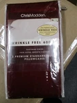 Chris Madden Pillow Cases 100% Cotton 600 Thread Count Burgundy Std/queen Size. Fixed Price $14.88.