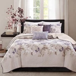 Madison Park Luna 6 Piece Printed Quilt Set With Throw Pillow Floral Bedding. Fixed Price $494.96.