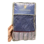 Nip Tiddliwinks Crib Dust Ruffle Blue Gingham Red Stripes. Fixed Price $10.00.