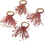 Beaded Burst Design Napkin Ring (set Of 4), Red. Fixed Price $37.99.