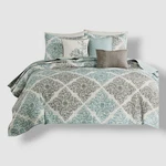 Madison Park Blue Aqua Claire 6-PC. Quilt Set, Full/queen. Fixed Price $60.75.