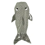 Mermaid Tail Blanket Whale Design Fleece Plush Sleeping Bag Lounge Wrap Gray. Fixed Price $28.74.