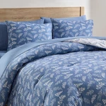 7PC Botanical Comforter Set With Sheets, Soft Breathable Lightweight Bedding Bag. Fixed Price $57.99.