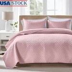 Luxury Queen Quilt Set W/ Pillow Shams Vintage Basket Weave All Season Bedding. Fixed Price $53.18.