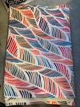 Fleece Throw Blanket Multicolor Feather Wave Design. Fixed Price $25.00.