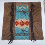 Carstens Turquoise Chamarro Euro Pillow Sham Set Of 26X26" Western Fringe Nwot. Fixed Price $31.50.