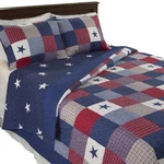 Lavish Home Twin 2-PIECE Patriotic Americana Stars Patchwork Quilt Set. Fixed Price $74.99.