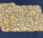 Domain Quilted Pillow Shams Set Of Floral Paisley 21X27 Retro Boho. Fixed Price $16.97.