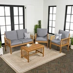 Jonathan LVG1201 Everly 4-PIECE Acacia Outdoor Patio Set W/cushions,pillows. Fixed Price $589.99.