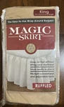 New Levinsohn Textile Magic Beige King Ruffle Wrap Around Bedskirt Nip. Fixed Price $20.75.