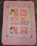Vintage 90'S Disney Princess 3 Piece Toddler Bedding Quilt Set Comforter Blanket. Fixed Price $50.00.
