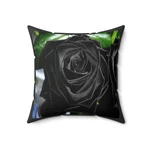 Beautiful Black Rose Spun Polyester Square Pillow Gift. Fixed Price $40.00.